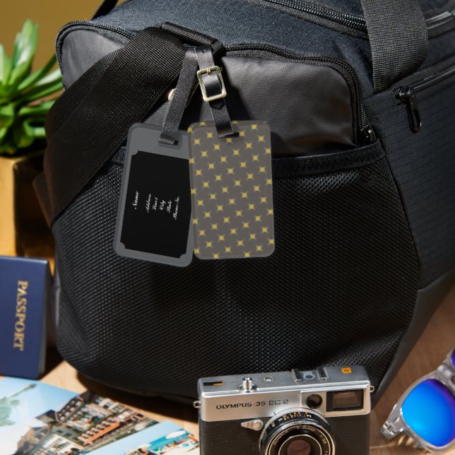 Grey Modern Luggage Tag (Front & Back)