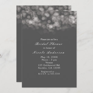 Grey Modern Minimal Lights Chic Party Invitations