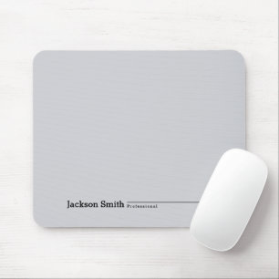 Grey modern minimalist personalised name mouse pad