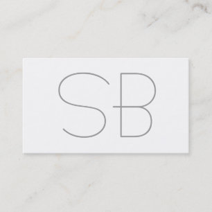 Grey Modern Monogram Standard Business Card