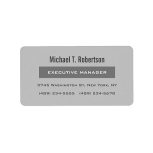 Grey Modern Plain Simple Minimalist Label