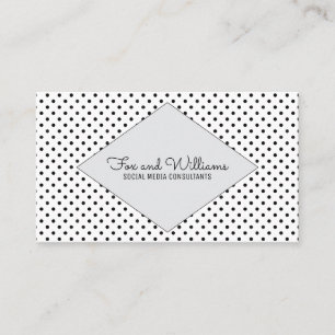 Grey Modern Polka Dots Business Card