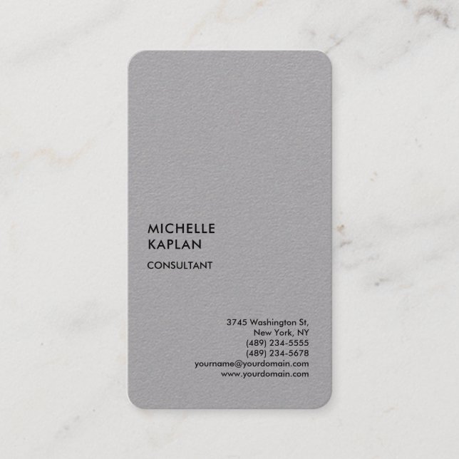 Grey Modern Professional Exclusive Business Card (Front)