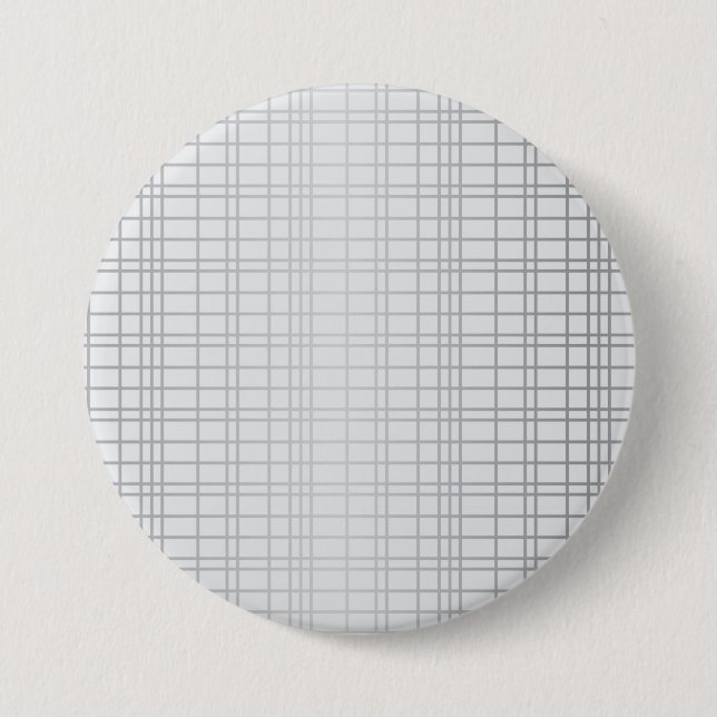 Grey, modern, simple, cool, trendy grid lines 7.5 cm round badge (Front)