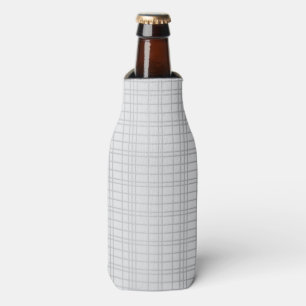 Grey, modern, simple, cool, trendy grid lines bottle cooler