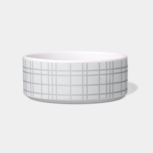 Grey, modern, simple, cool, trendy grid lines bowl (Front)