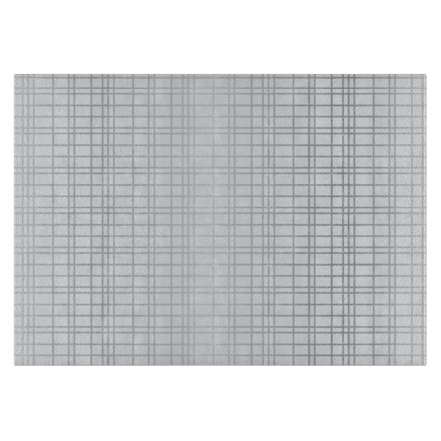 Grey, modern, simple, cool, trendy grid lines cutting board (Front)