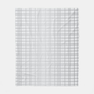 Grey, modern, simple, cool, trendy grid lines fleece blanket