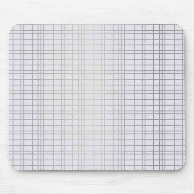 Grey, modern, simple, cool, trendy grid lines mouse pad (Front)