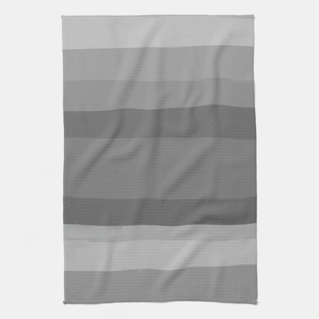 Grey Modern Simple Stripes Pattern Tea Towel (Vertical)