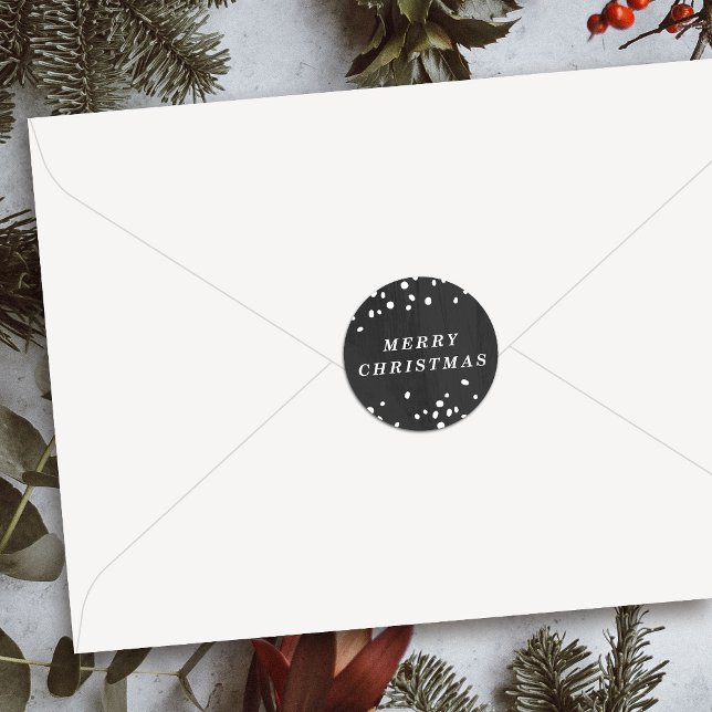 Grey Modern Snow Globe Merry Christmas Sticker (Creator Uploaded)
