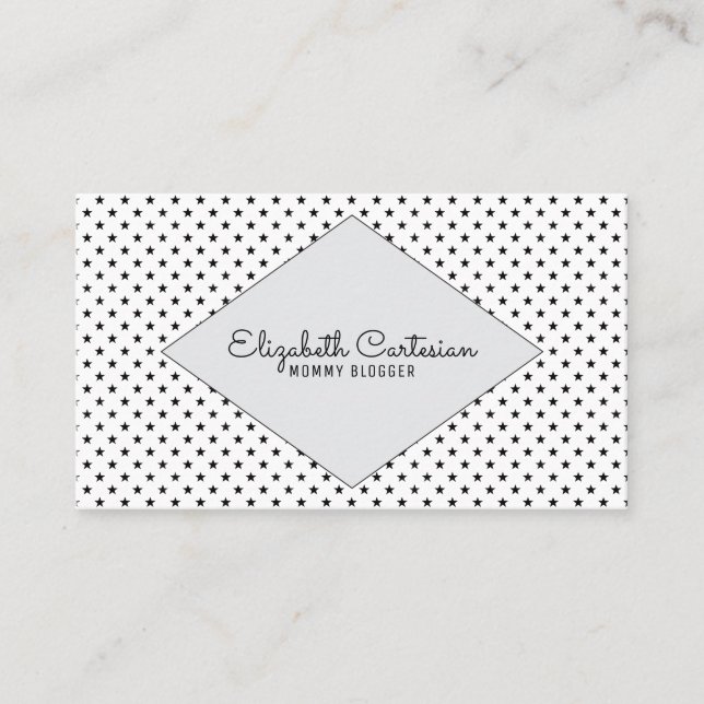 Grey Modern Stars Business Card (Front)