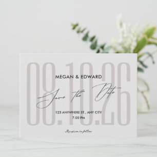 Grey Modern wedding Save The Date
