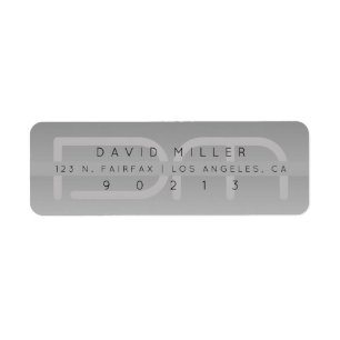 Grey Modernistic Return Address Label
