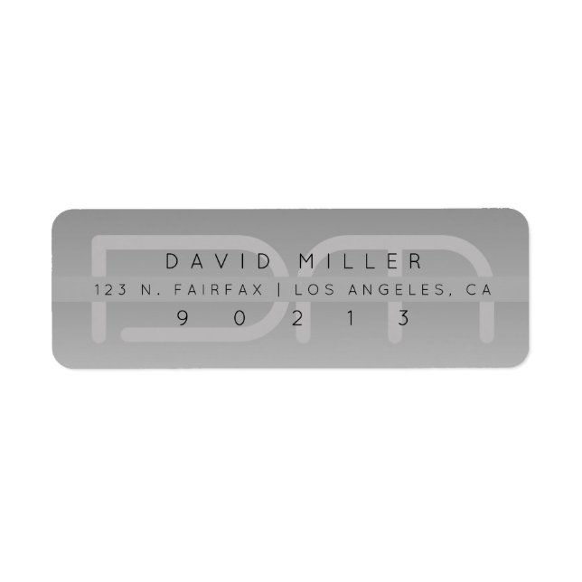 Grey Modernistic Return Address Label (Front)