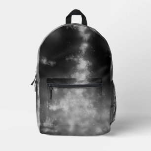 Grey Monochrome Night Sky Printed Backpack