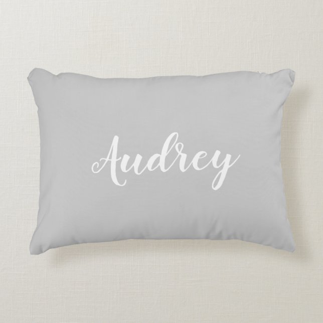 Grey Monogram Accent Pillow (Front)