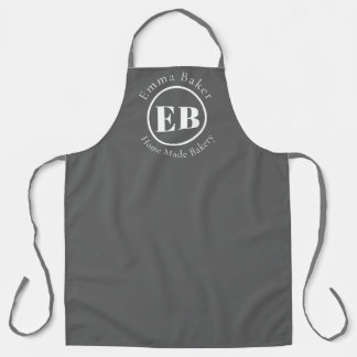 Grey Monogram Chef Apron Personalised Logo