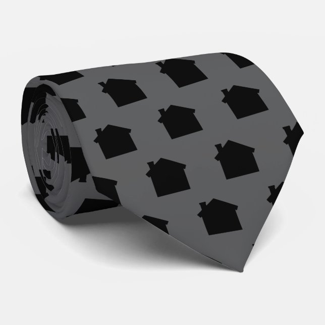 Grey Monogram Contractor Architect Real Estate Tie (Rolled)