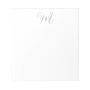 Grey Monogram Minimalist Plain Chic Notepad
