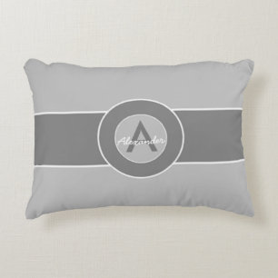 Grey Monogram Personalised Decorative Cushion