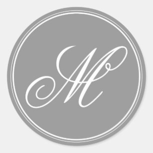Grey Monogram Stickers