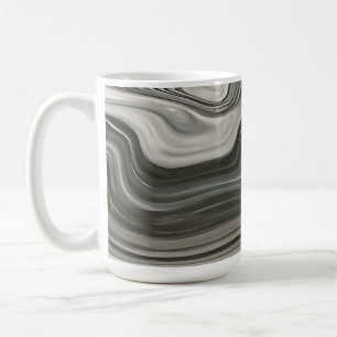 Grey Monotone Artistic Acrylic Pour Abstract Coffee Mug