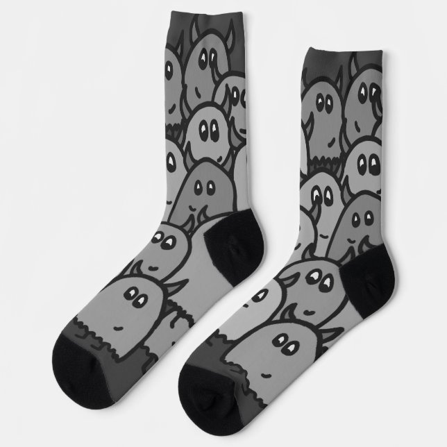 Grey Monster Socks (Left)