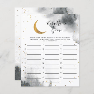 Grey Moon Baby Name Shower Game