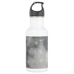 Grey moon in black sky 532 ml water bottle