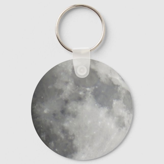 Grey moon in black sky key ring (Front)