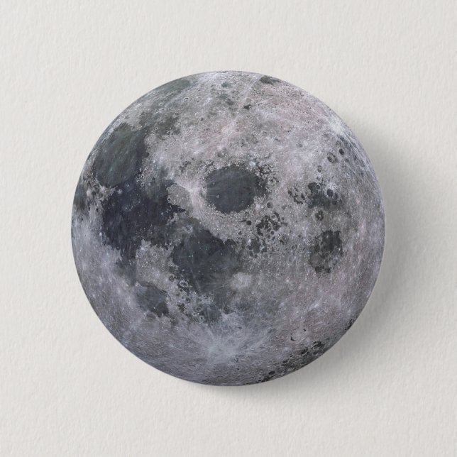 Grey moon photo 6 cm round badge (Front)