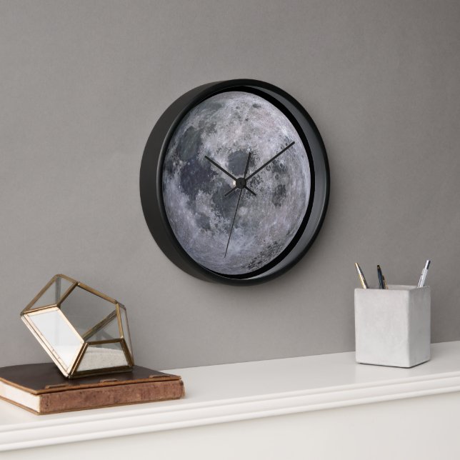 Grey moon photo clock (Office)