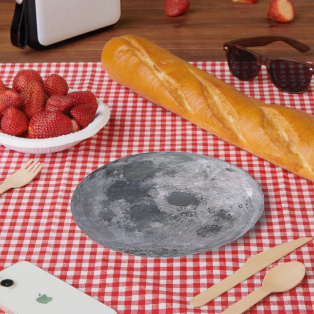 Grey moon photo paper plate (Picnic)