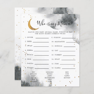 Grey Moon Who Is My Mama Baby Shower Game