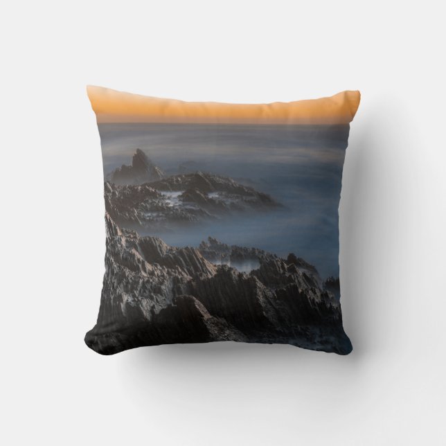 GREY MOUNTAINS WITH CLOUDS CUSHION (Front)