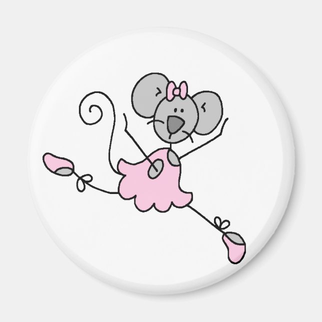 Grey Mouse Ballerina Magnet (Front)
