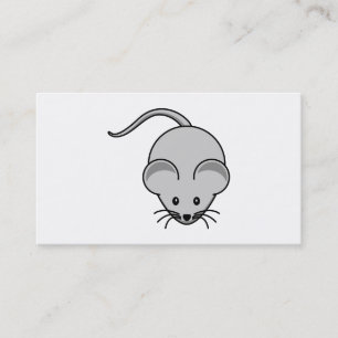 Grey Mouse Cartoon Business Card