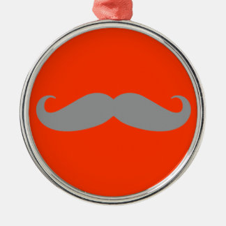 Grey Moustache Pattern Metal Tree Decoration