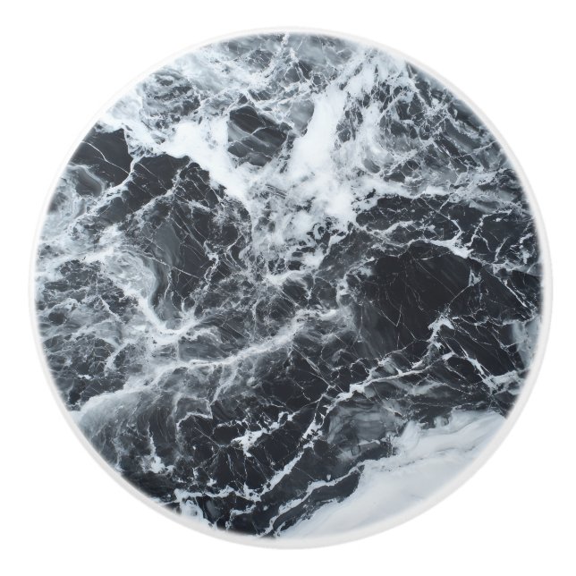 Grey Natural Marble Pattern Ceramic Knob (Front)