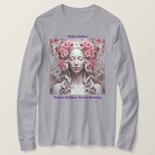 Grey Nature Goddess T-Shirt (Design Front)
