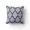 Grey, Navy Blue White Moroccan Quatrefoil #4DS
