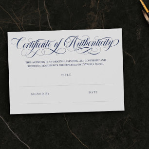 Grey & Navy Swirls Certificate of Authenticity