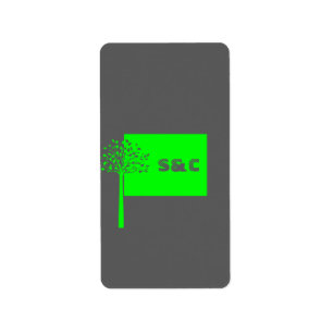 Grey/Neon Green Tree Hershey's Miniature Wrapper Label