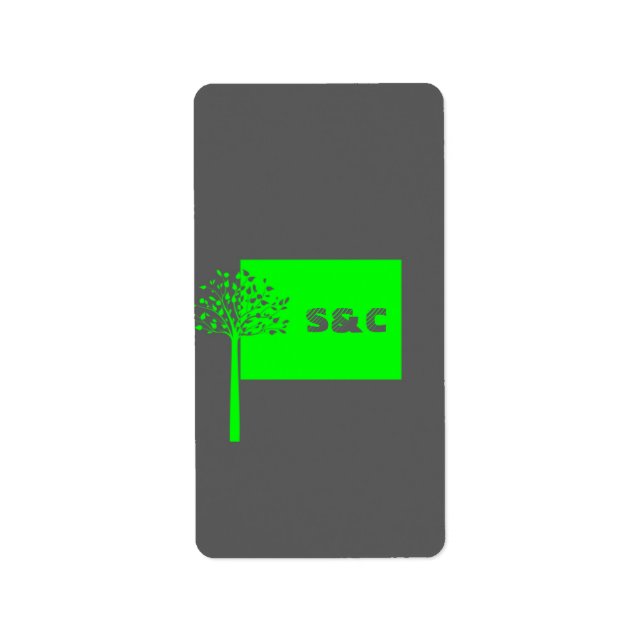 Grey/Neon Green Tree Hershey's Miniature Wrapper Label (Front)