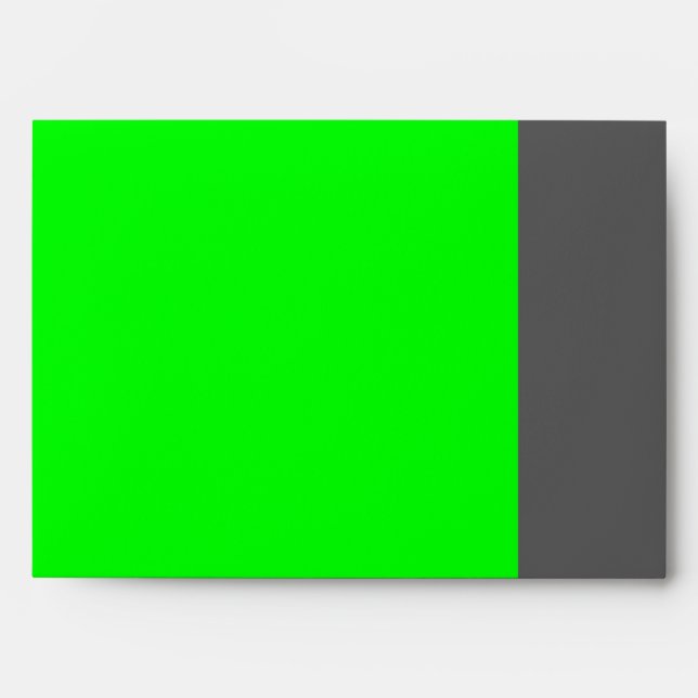 Grey/Neon Green Tree Wedding Envelope (Front)