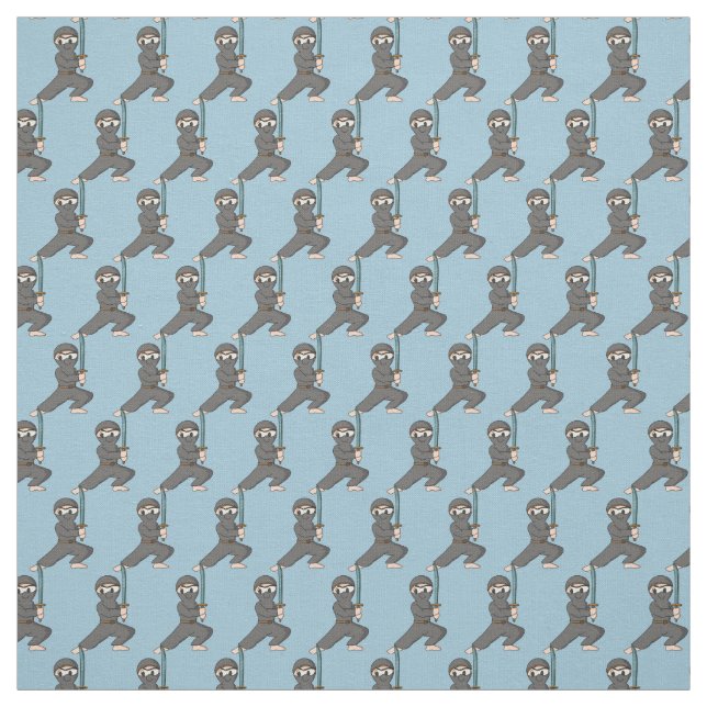 Grey Ninja 2 Design Fabric (Swatch)