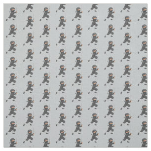 Grey Ninja Design Fabric