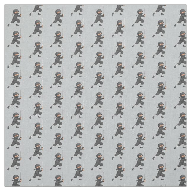 Grey Ninja Design Fabric (Swatch)
