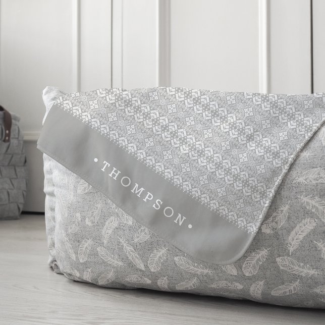 Grey Nordic Sweater Pattern Personalised Sherpa Blanket (Creator Uploaded)